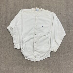 vintage Champion reverse weave cardigan sweatshirt Mens medium white 1990s